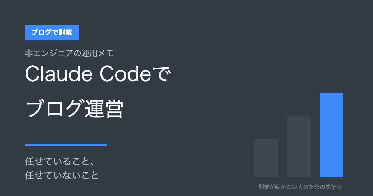 非エンジニアの運用メモ Claude Codeでブログ運営 任せていること、任せていないこと